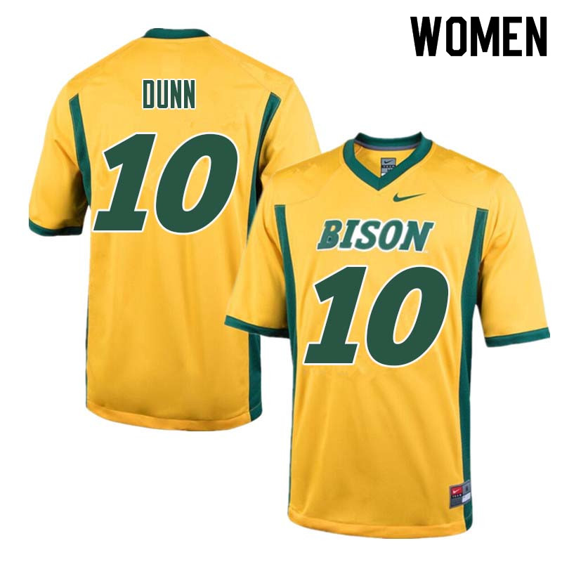 Women #10 Lance Dunn North Dakota State Bison College Football Jerseys Sale-Yellow - Click Image to Close